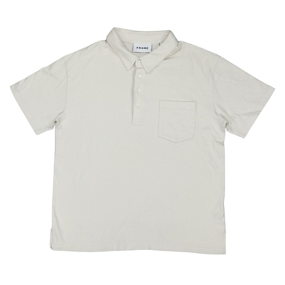 FRAME Duo Fold Chest Pocket Short Sleeve Solid Color Men's Polo Shirt MD NWT
